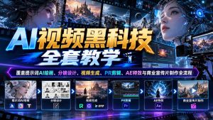 AI视频黑科技全套教学:覆盖提示词AI绘画、分镜设计、视频生成、PR剪辑、AE特效与商业宣传片制作全流程-聊项目