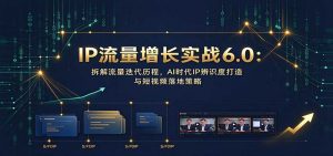 IP流量增长实战6.0:拆解流量迭代历程,AI时代IP辨识度打造与短视频落地策略-聊项目