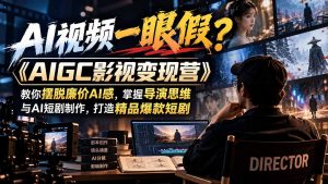 【无水印】AI视频一眼假?《AIGC影视变现营》教你摆脱廉价AI感,掌握导演思维与AI短剧制作,打造精品爆款短剧-聊项目