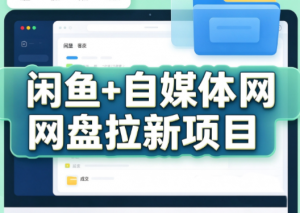 力辛电商·闲鱼+自媒体网盘拉新项目-聊项目