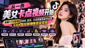 从一条美女卡点视频开始:拆解17万粉博主选材、配乐、卡点剪辑及起号运营,布局网盘拉新商单收徒变现-聊项目