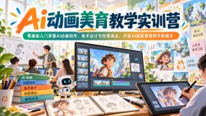 Ai动画美育教学实训营，零基础入门掌握AI动画创作、美术设计与创意表达，开启AI赋能美育教学新模式-聊项目