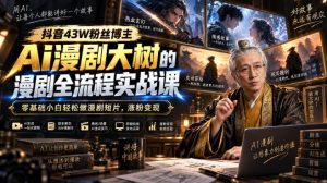 抖音43W粉丝博主Ai漫剧大树的漫剧制作全流程实战课，零基础小白轻松做漫剧短片，涨粉变现(更新1027)-聊项目